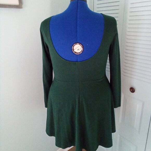 FOREVER21+ 1X COTTON FIT N FLARE SCOOP NECK LONG SLEEVES LOW BACK STRETCHY COMFY - Picture 3 of 8